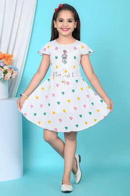 SGLIFESTYLE Baby Girls Mini/Short Festive/Wedding Dress(White, Sleeveless)