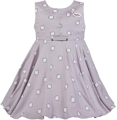 Wishkaro Baby Girls Midi/Knee Length Casual Dress(Grey, Sleeveless)