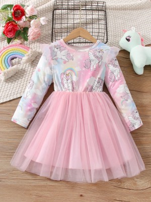 PURNKAMAAY TRENDZ Baby Girls Maxi/Full Length Casual Dress(Multicolor, Full Sleeve)