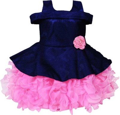 Lilions Baby Girls Midi/Knee Length Party Dress(Blue, Sleeveless)