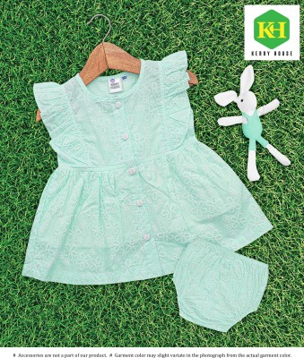 KERRY HOUSE Indi Baby Girls Midi/Knee Length Casual Dress(Green, Sleeveless)