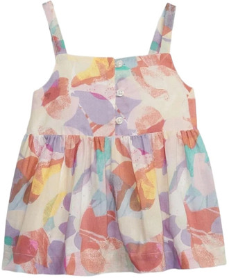 GAP Girls Below Knee Casual Dress(Multicolor, Sleeveless)