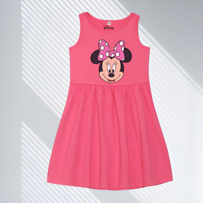 Mimmy Kids Baby Girls Midi/Knee Length Casual Dress(Pink, Sleeveless)