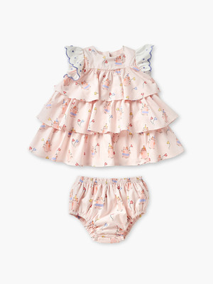 JUNIORS by Babyshop Baby Girls Midi/Knee Length Casual Dress(Pink, Half Sleeve)