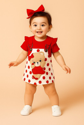 JMD Creation Baby Girls Midi/Knee Length Casual Dress(Multicolor, Short Sleeve)