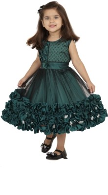 FBEmpire Baby Girls Midi/Knee Length Casual Dress(Green, Sleeveless)