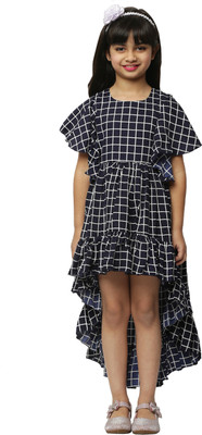 Shahina Fashion Baby Girls Midi/Knee Length Casual Dress(Dark Blue, Fashion Sleeve)