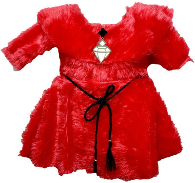 STUMBLE FASHION Baby Girls Midi/Knee Length Festive/Wedding Dress(Red, Full Sleeve)