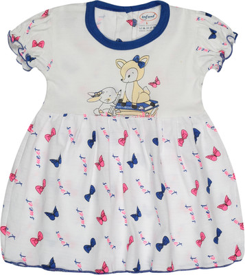 INFANT Indi Baby Girls Midi/Knee Length Casual Dress(Red, Short Sleeve)