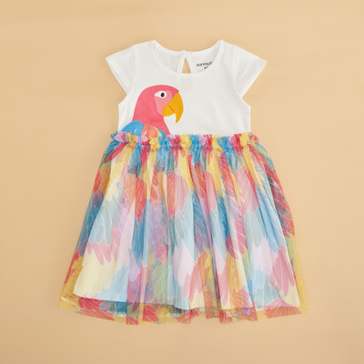 Pantaloons Baby Baby Girls Below Knee Casual Dress(Red, Short Sleeve)