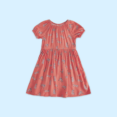 Pantaloons Junior Girls Midi/Knee Length Casual Dress(Pink, Short Sleeve)