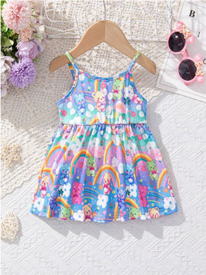 SAPL Girls Midi/Knee Length Casual Dress(White, Short Sleeve)