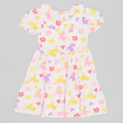 Pantaloons Baby Baby Girls Mini/Short Casual Dress(Multicolor, Half Sleeve)