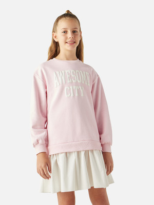 JUNIORS by Babyshop Girls Above Knee Casual Dress(Pink, Full Sleeve)