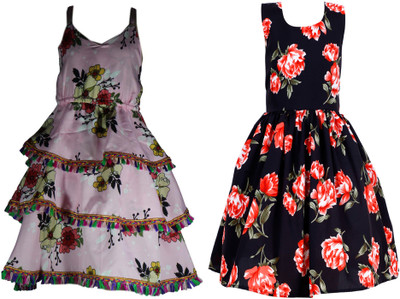 Miranga Baby Girls Below Knee Casual Dress(Green, Sleeveless)