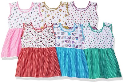 ONCH Baby Girls Midi/Knee Length Casual Dress(Multicolor, Sleeveless)