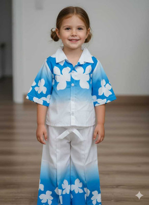 ANAJI Girls Party(Festive) Shirt Pyjama(Light Blue)