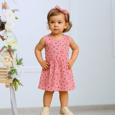 FASHION GRAB Kids Nightwear Girls Printed Cotton(Pink Pack of 1)