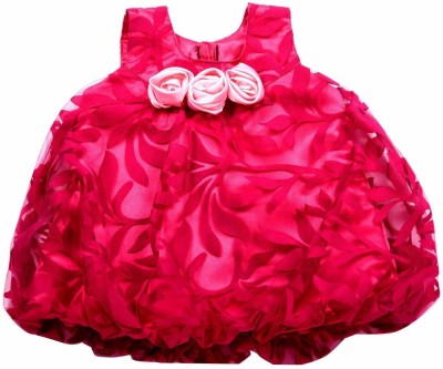PINK WINGS Indi Baby Girls Midi/Knee Length Party Dress(Pink, Sleeveless)