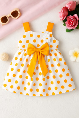 SSAHINADRESSES Baby Girls Midi/Knee Length Festive/Wedding Dress(White, Sleeveless)