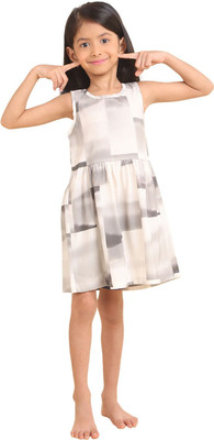 Baby Island Girls Above Knee Casual Dress(Multicolor, Sleeveless)