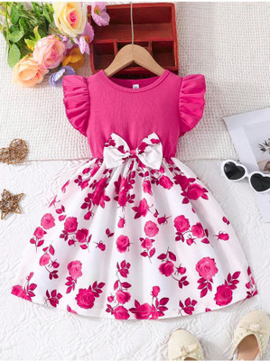 SAPL Baby Girls Midi/Knee Length Casual Dress(White, Sleeveless)
