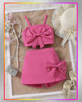 QUITIE Girls Party(Festive) Top Skirt(Pink)