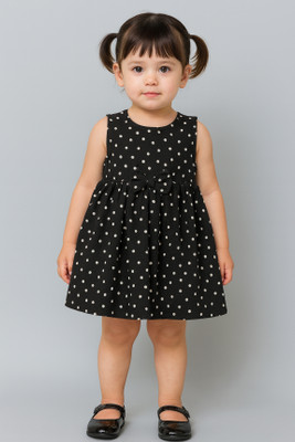 Oliver & Sophie Baby Girls Midi/Knee Length Casual Dress(Black, Sleeveless)