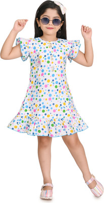 Kgn Garments Girls Midi/Knee Length Casual Dress(Multicolor, Cap Sleeve)
