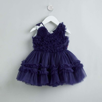 creative creation Baby Girls Midi/Knee Length Casual Dress(Dark Blue, Sleeveless)