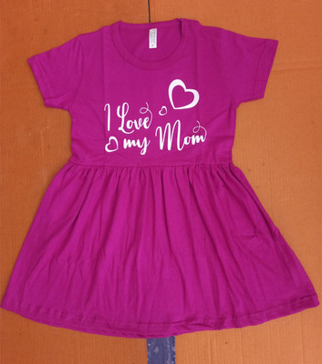 New Ladees Zone Girls Below Knee Casual Dress(Purple, Half Sleeve)
