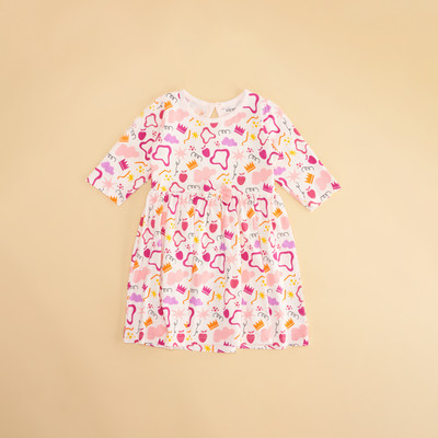 Pantaloons Baby Baby Girls Midi/Knee Length Casual Dress(Pink, Full Sleeve)