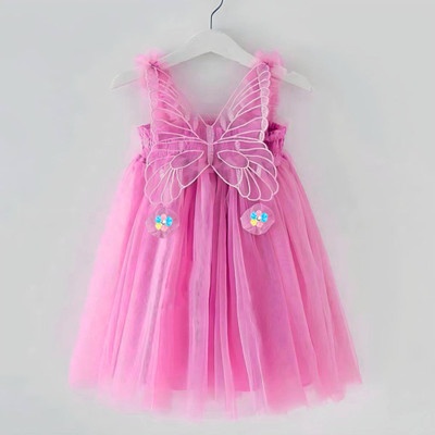 Sana Clothing Girls Midi/Knee Length Casual Dress(Pink, Sleeveless)