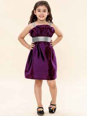 A.T.U.N. Indi Girls Midi/Knee Length Party Dress(Purple, Sleeveless)