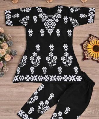 ASHURA DRESSES Baby Girls Short/Mid Thigh Casual Dress(Black, Short Sleeve)