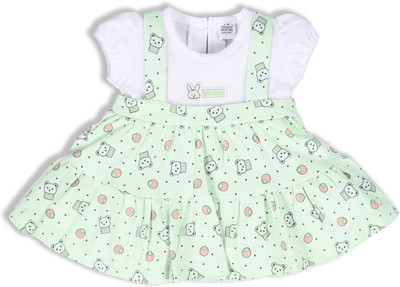 Teddy House Baby Girls Midi/Knee Length Casual Dress(Multicolor, Short Sleeve)