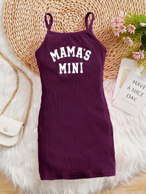 Miss & Chief Girls Above Knee Party Dress(Purple, Sleeveless)