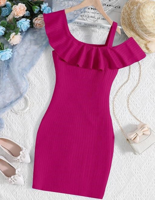 Crispin Girls Mini/Short Casual Dress(Pink, Sleeveless)