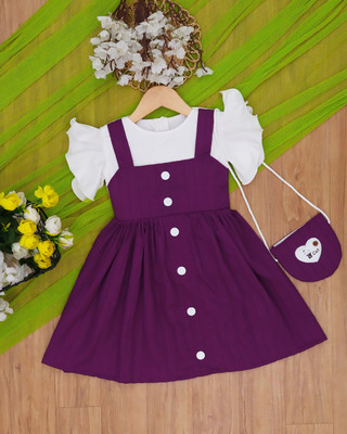 jl fashion Indi Girls Midi/Knee Length Festive/Wedding Dress(Purple, Fashion Sleeve)
