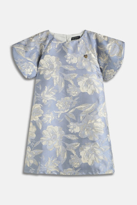 Allen Solly Girls Midi/Knee Length Casual Dress(Light Blue, Short Sleeve)