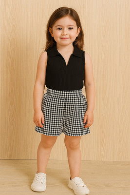 Ninas Baby Girls Party(Festive) Top Shorts(Black)