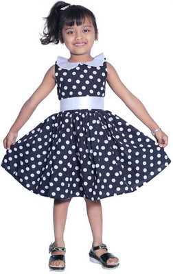 Wish Littles Girls Midi/Knee Length Party Dress(Blue, Sleeveless)