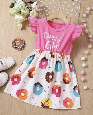 SRC KIDO Indi Baby Girls Midi/Knee Length Casual Dress(Multicolor, Cap Sleeve)