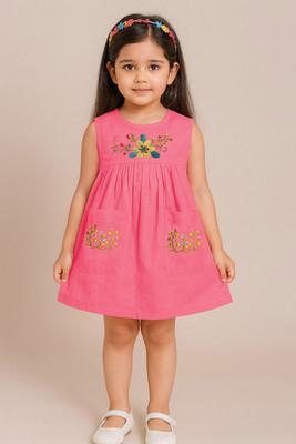 BLUEBARIC Baby Girls Midi/Knee Length Casual Dress(Multicolor, Sleeveless)