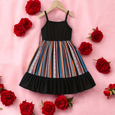 BEAUTY GARMENTS Baby Girls Midi/Knee Length Festive/Wedding Dress(Black, Sleeveless)