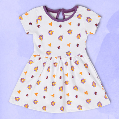 Babies R Us Girls Maxi/Full Length Casual Dress(White, Short Sleeve)