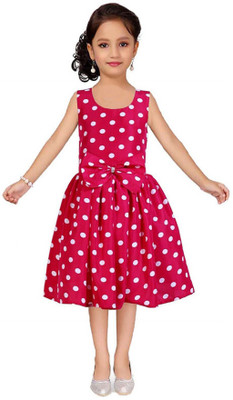 Wish Little Girls Mini/Short Casual Dress(Pink, Sleeveless)