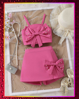QUITIE Girls Party(Festive) Top Skirt(Pink)