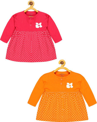 babeezworld Baby Girls Midi/Knee Length Casual Dress(Multicolor, Full Sleeve)