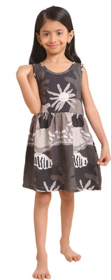 Baby Island Girls Above Knee Casual Dress(Multicolor, Sleeveless)